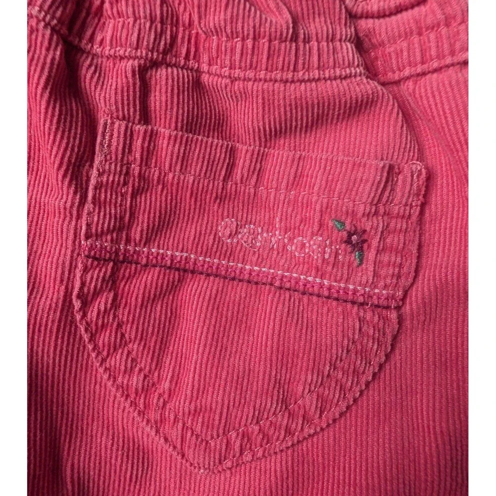Vintage Oshkosh Pink Corduroy Lined Pants Embroidered Heart Pockets 9m
